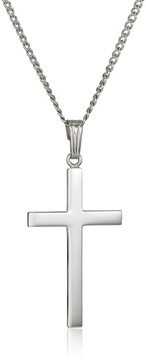 Amazon Essentials Sterling Silver Polished Cross Pendant Necklace , (previously Amazon Collection)