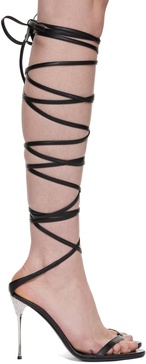 Black Sergio Rossi Edition Shibari Heeled Sandals