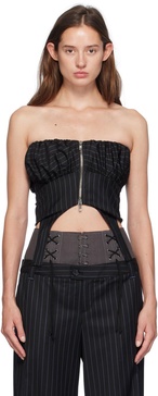 Black Balloon Bustier Top