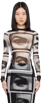 Black 'The Eyes And Lips' Long Sleeve T-Shirt