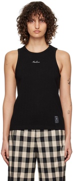 Black Embroidered Tank Top