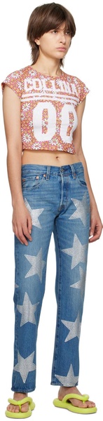 Blue Levi's Edition Rhinestone Star Jeans