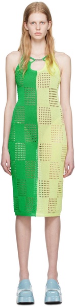 Green & Yellow Keira Midi Dress