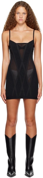 Black Oblique Minidress