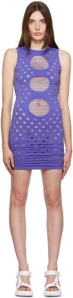 Blue Perforated Minidress