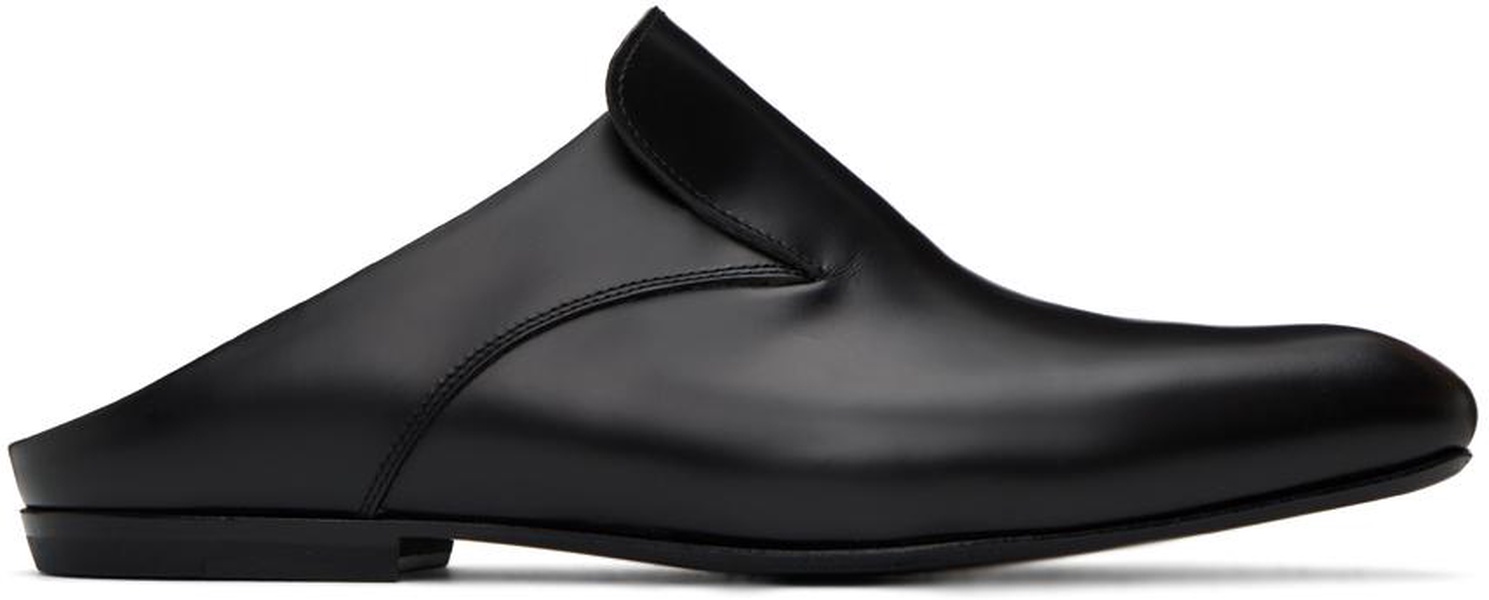 Black Paneled Loafers