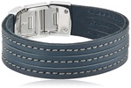 Fossil Men's Retro Blue Pilot Leather Bangle Bracelet, 8.25"