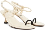 Beige Tee Toe Ring Heeled Sandals