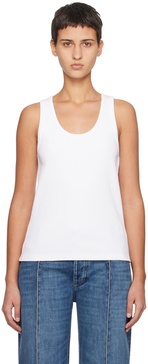 White Ribbed Tank Top