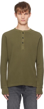 Khaki Waffle Henley