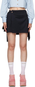 Navy Meghan Kilt Miniskirt