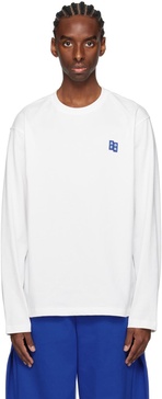 White Significant Patch Long Sleeve T-Shirt