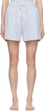 White & Blue Drawstring Pyjama Shorts