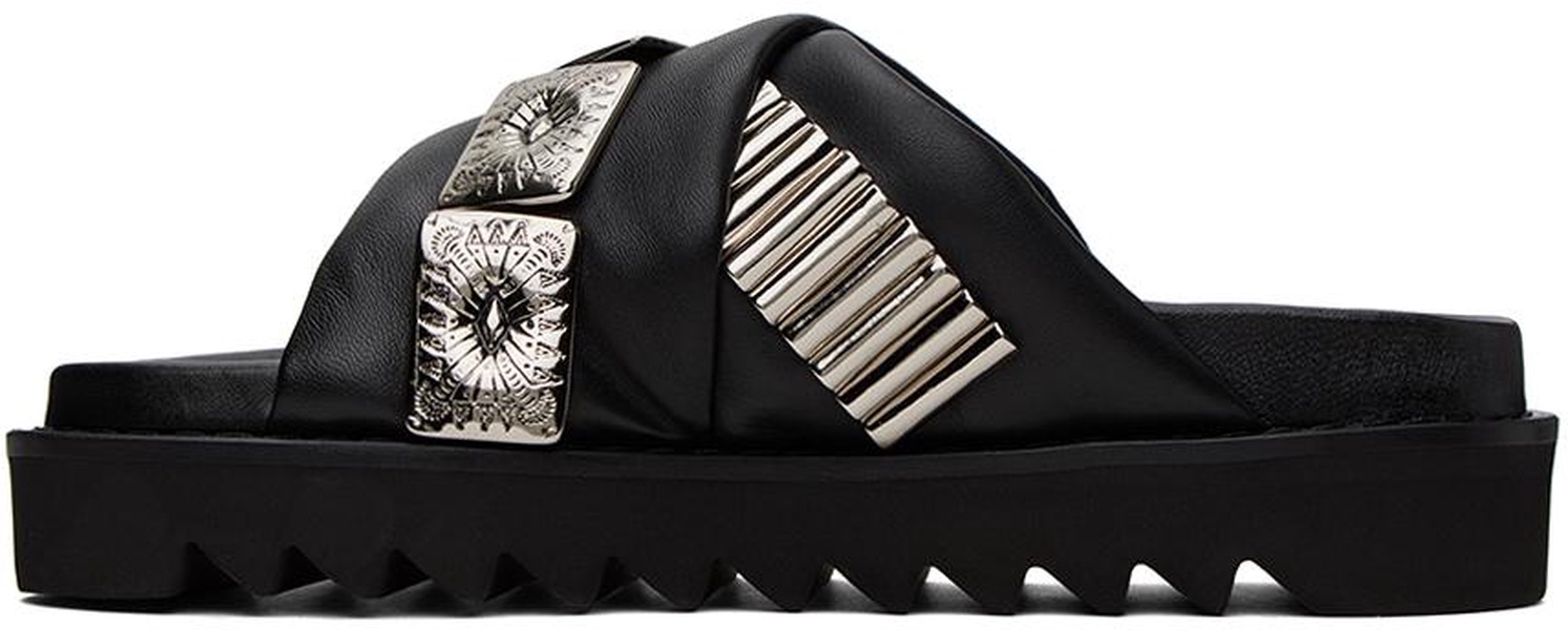 SSENSE Exclusive Black Leather Slippers