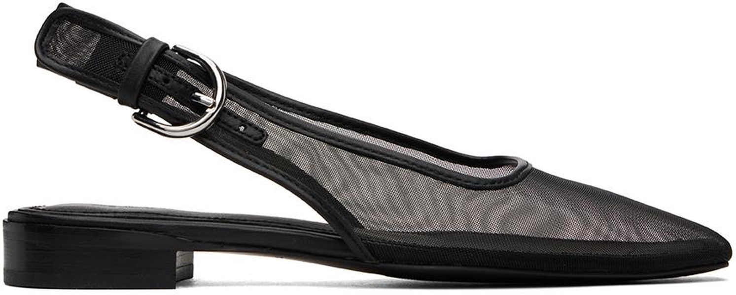 Black Astra Slingback Ballerina Flats