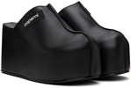 Black Branded Wedge Clogs