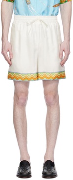 White Afro Cubism 'Tennis Club' Shorts