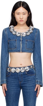 Blue Jumbo Crystal Denim Jacket