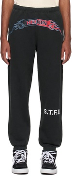 Black Flaming Sweatpants