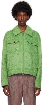 Green Wado Shaggy Wool Jacket