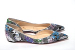 Christian Louboutin Multicolor Silver Flat Point Toe Shoe