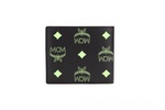 MCM Small Black Summer Green Smooth Visetos Monogram Logo Leather Bifold Wallet