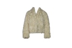 plush jacket in cream faux fur