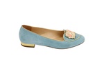 zodiac gemini flat in light blue suede