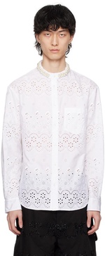 White Beaded Grandad Shirt