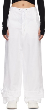 White Eyelet Tie Trousers