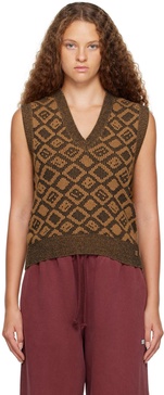 Brown & Black Graphic Vest