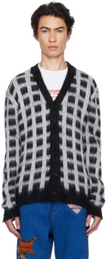 Black Check Cardigan