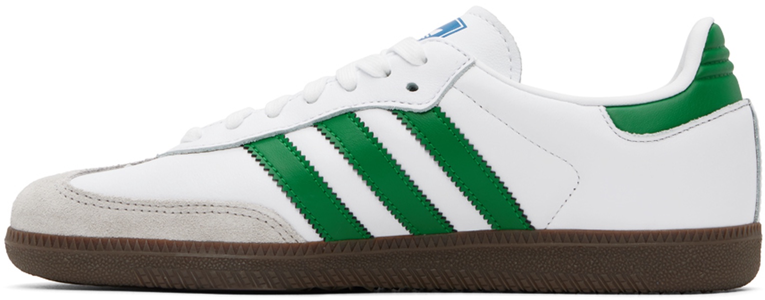 White & Green Samba OG Sneakers