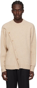 Jacquemus Asymmetrical Buttons Crewneck Knit Sweater