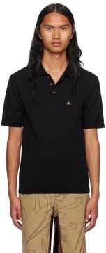 Black Embroidered Polo