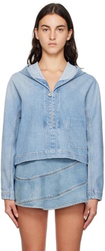 Blue Hooded Denim Jacket