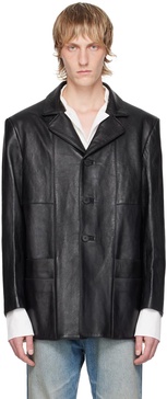 Black Go To Dallas Leather Blazer