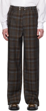 Brown SOE Check Wrap Trousers