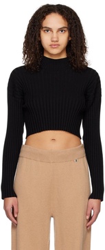 Black Mega Rib Turtleneck