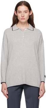 Gray Three Button Polo