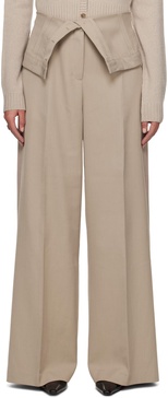 Beige Tailored Trousers