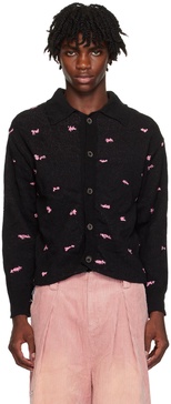 Black & Pink Graphic Cardigan