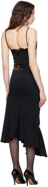 Black Reconstituted Midi Dress