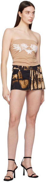 Brown Miss Denim Miniskirt