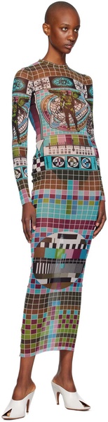 Multicolor Printed Maxi Dress