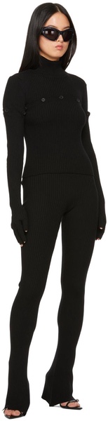 Black Button Turtleneck