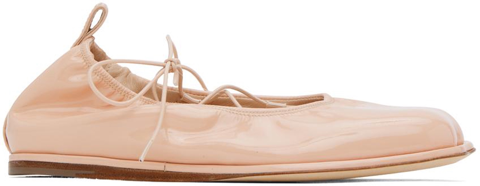 Pink Heart Toe Ballerina Flats