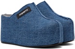 Blue Denim Branded Wedge Clogs