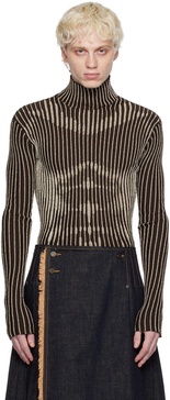 Brown Striped Turtleneck