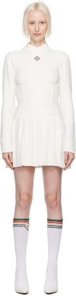 White Boucle Bustier Tennis Minidress